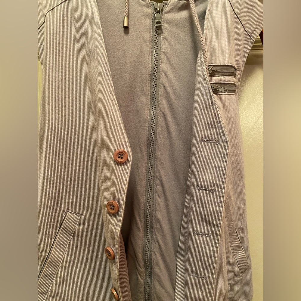GUESS Men’s Gray Vest Zip Up Button Up Hoodie Size S - Picture 5 of 13
